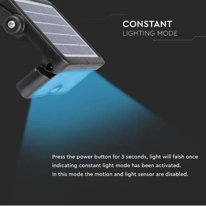 LED Saulės energijos prožektorius su jutiklliu LED/5W/3,7V IP65 4000K 3000 mAh