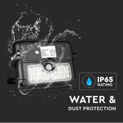 LED Saulės energijos prožektorius su jutiklliu LED/5W/3,7V IP65 4000K 3000 mAh
