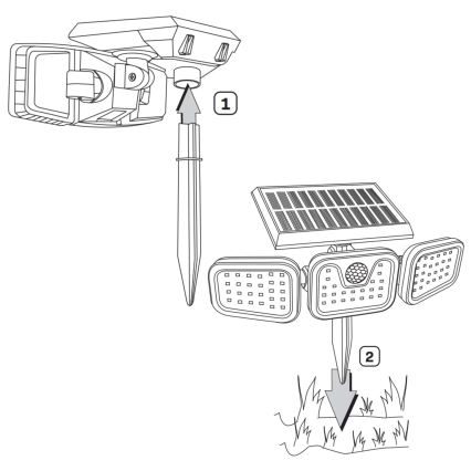 LED Saulės energijos prožektorius su jutiklliu TRIO LED/0,6W/3,7V 1200 mAh IP44