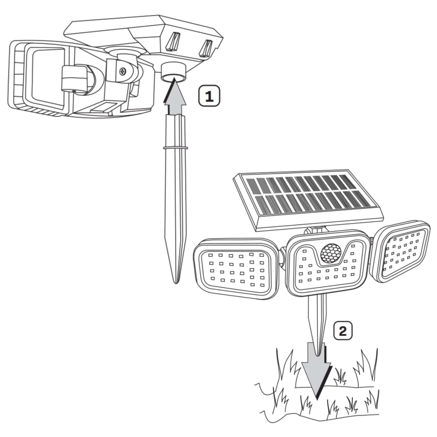 LED Saulės energijos prožektorius su jutiklliu TRIO LED/0,6W/3,7V 1200 mAh IP44