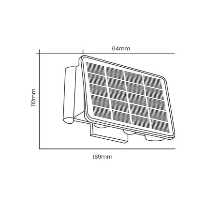 LED Saulės energijos sieninis šviestuvas ALF LED/4W/3,2V 3000K IP54 juodas