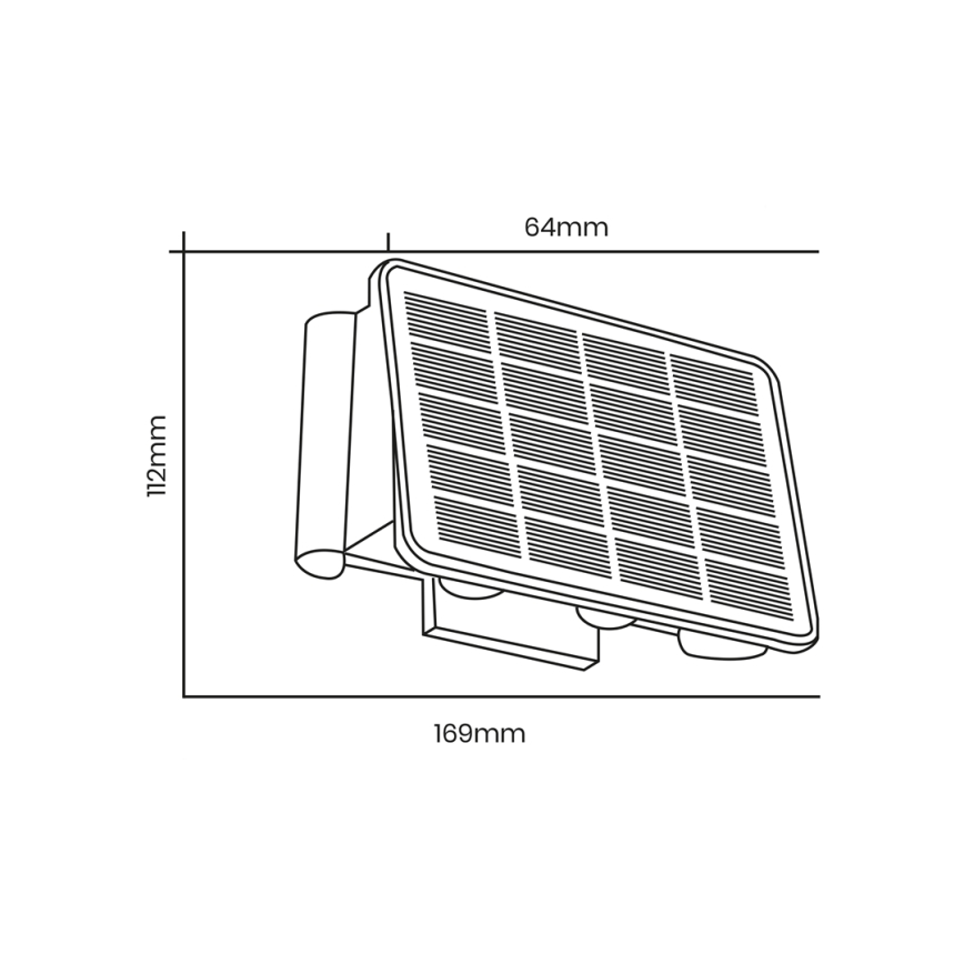 LED Saulės energijos sieninis šviestuvas ALF LED/4W/3,2V 6000K IP54 juodas