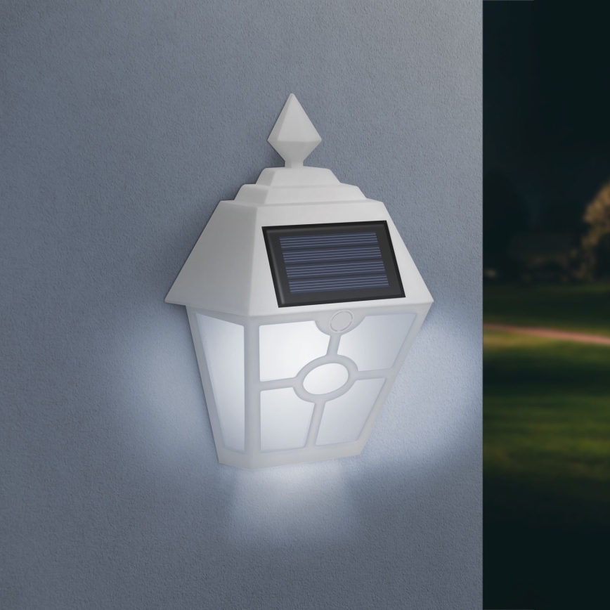 LED Saulės energijos sieninis šviestuvas LED/1,2V 600mAh IP44 baltas
