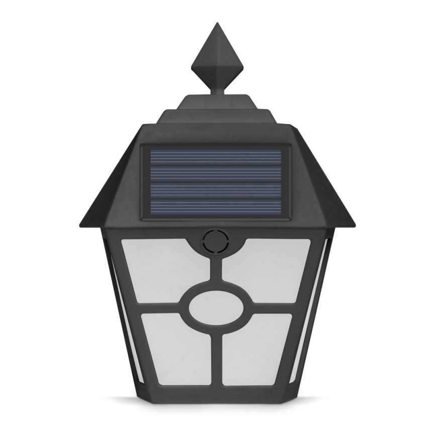 LED Saulės energijos sieninis šviestuvas LED/1,2V 600mAh IP44 juodas