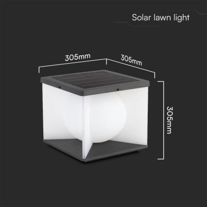 LED Pritemdomas saulės energijos sieninis šviestuvas LED/8W/3,7V IP65 3000K +valdymo pultas
