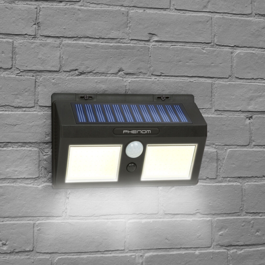 LED Saulės energijos sieninis šviestuvas su jutikliu 2xLED/2,5W/5,5V IP65