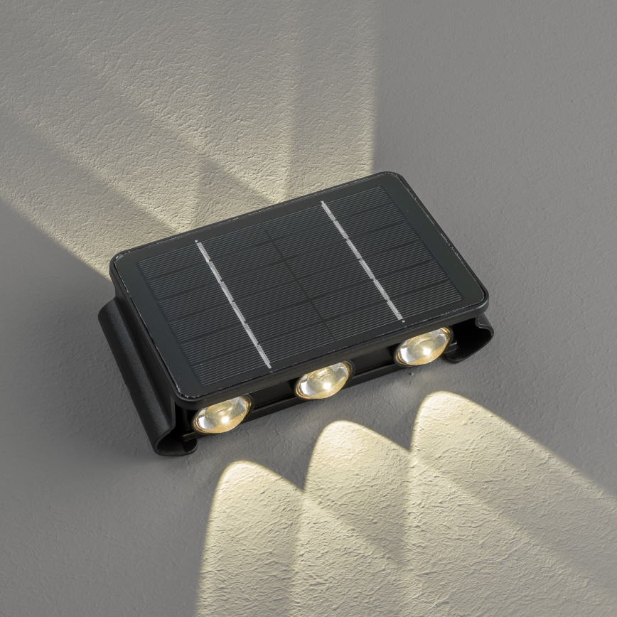 LED saulės energijos sieninis šviestuvas su jutikliu LED/2W/5V IP54
