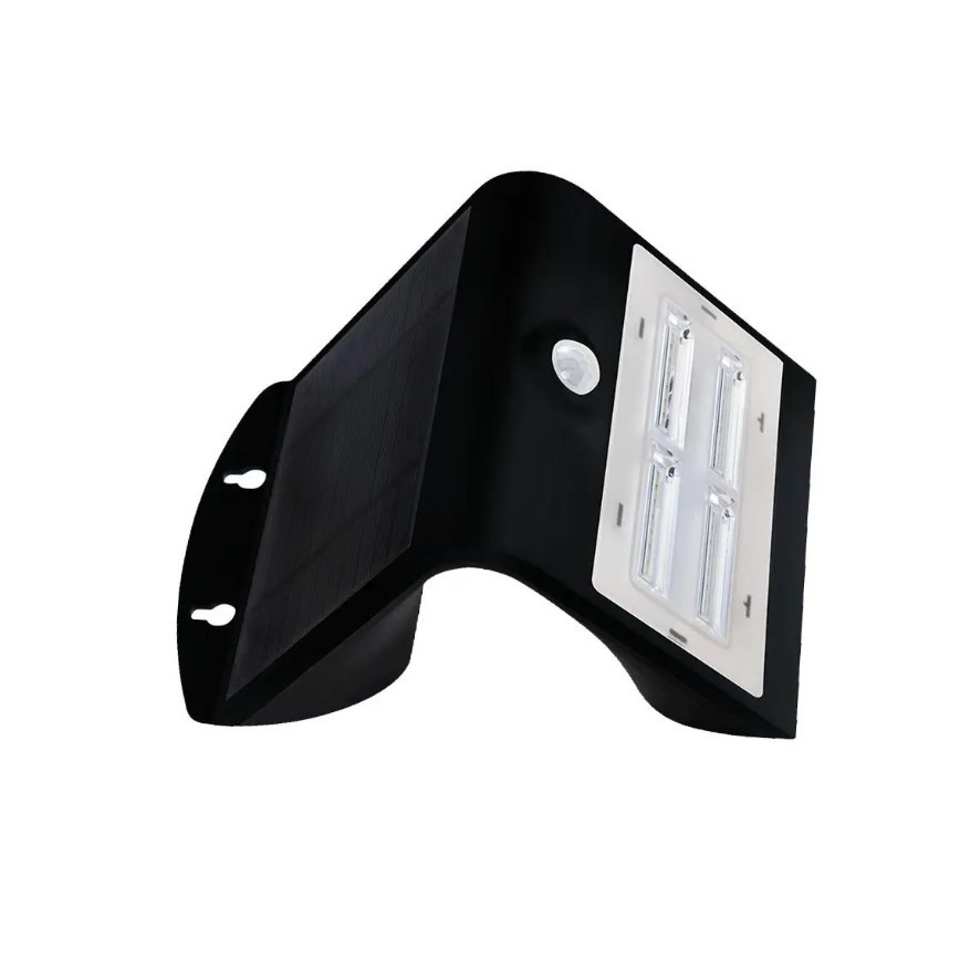 LED saulės energijos sieninis šviestuvas su jutikliu LED/3W/3,7V 3000/4000K IP65 juoda