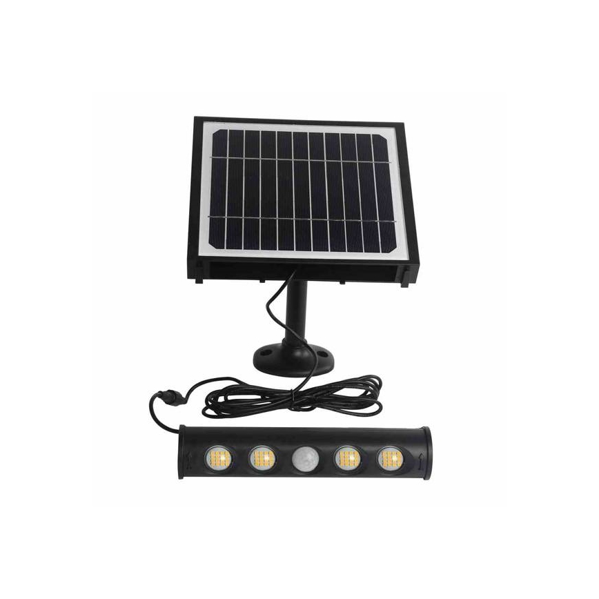 LED Saulės energijos sieninis šviestuvas su jutikliu LED/8W/3,7V 4000 mAh 4000K IP65