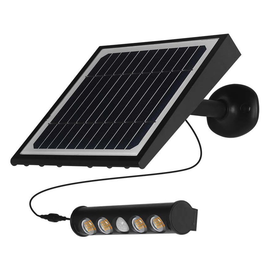 LED Saulės energijos sieninis šviestuvas su jutikliu LED/8W/3,7V IP65 3000K