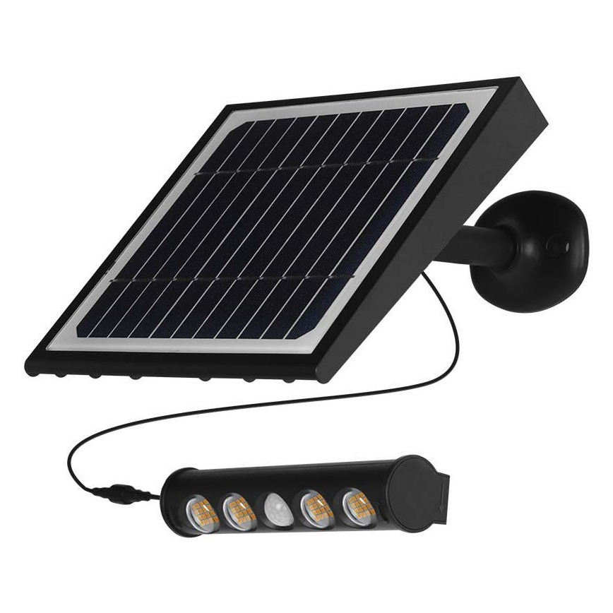 LED Saulės energijos sieninis šviestuvas su jutikliu LED/8W/3,7V IP65 4000K