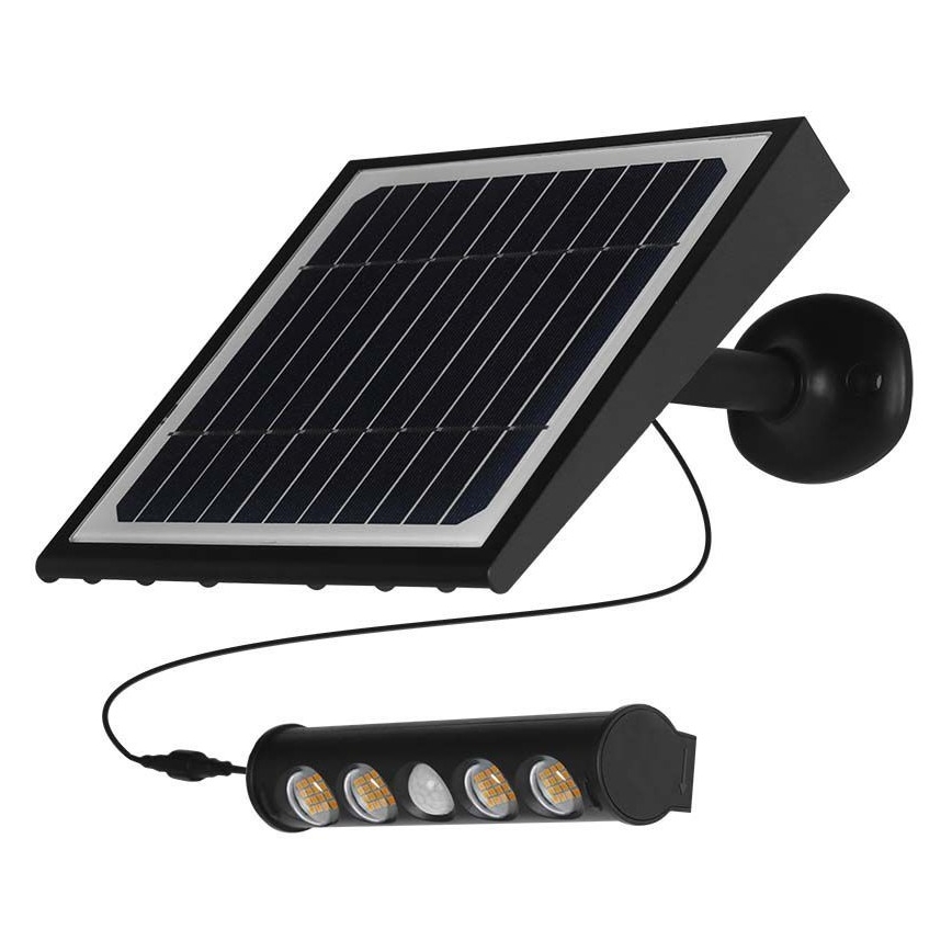 LED Saulės energijos sieninis šviestuvas su jutikliu LED/8W/3,7V IP65 6000K