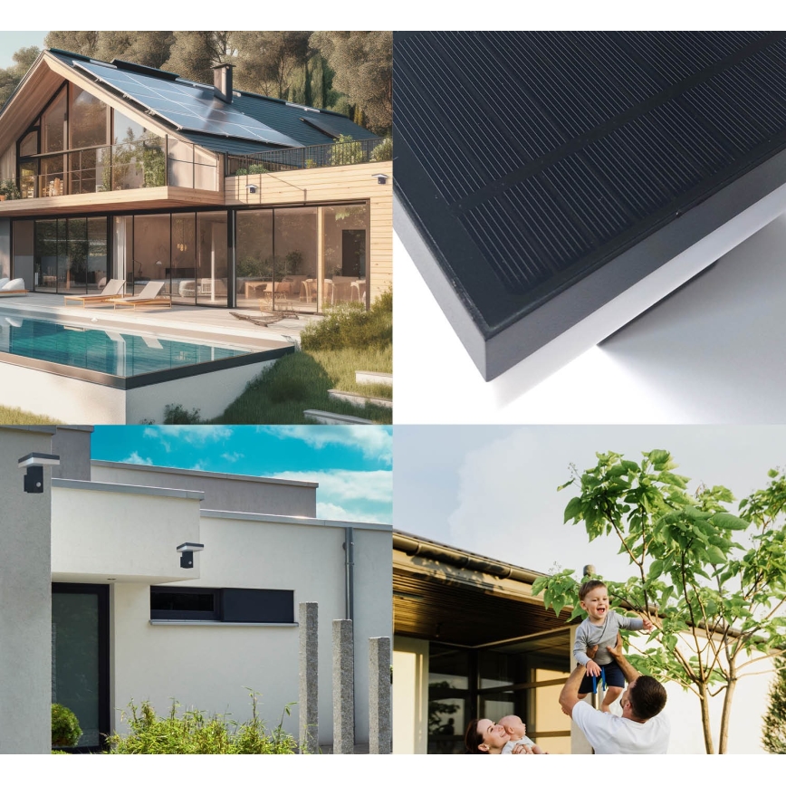 LED Saulės energijos sieninis šviestuvas su jutikliu SOLARIS2 LED/5,5W/3,7V 4000K IP44