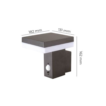 LED Saulės energijos sieninis šviestuvas su jutikliu SOLARIS2 LED/5,5W/3,7V 4000K IP44