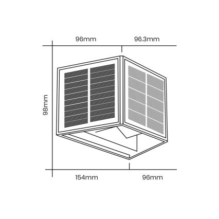 LED Saulės energijos sieninis šviestuvas WINGS LED/2W/3,2V 3000K IP54 juodas