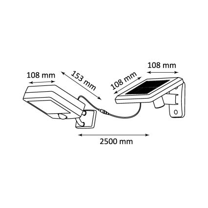 LED Saulės energijos šviestuvas su judesio ir prieblandos jutikliu LED/3xAA IP44