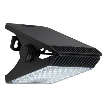 LED Saulės energijos šviestuvas su judesio ir sutemų jutikliu CLIPS LED/4W/1200 mAh 3,7V IP44 juoda