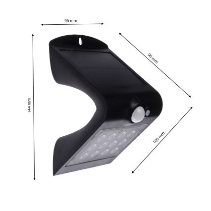 LED Saulės energijos šviestuvas su judesio jutikliu LED/1,5W/1200 mAh 3,7V IP65