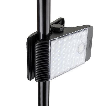 LED Saulės energijos šviestuvas su judesio ir sutemų jutikliu CLIPS LED/4W/1200 mAh 3,7V IP44 juoda