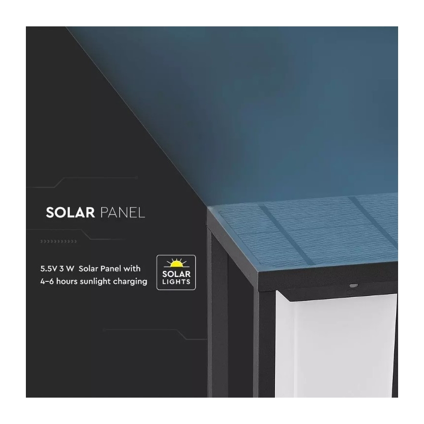 LED Saulės energijos šviestuvas su jutikliu SAMSUNG CHIP LED/2W/3,7V IP65 2600 mAh