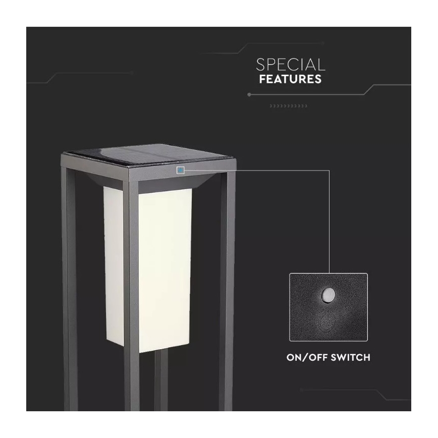 LED Saulės energijos šviestuvas su jutikliu SAMSUNG CHIP LED/2W/3,7V IP65 2600 mAh
