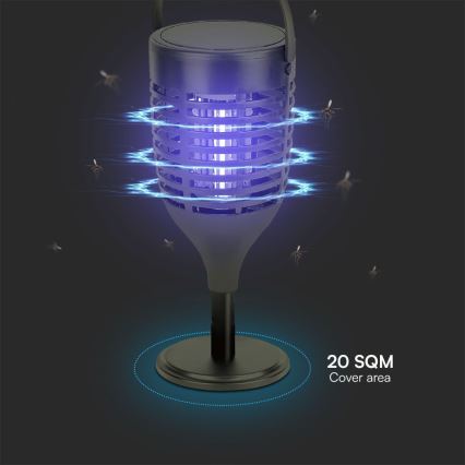 LED Saulės energijos vabzdžių gaudyklė 3in1 LED/1,3W/3,7V IP24 20 mm 2200 mAh