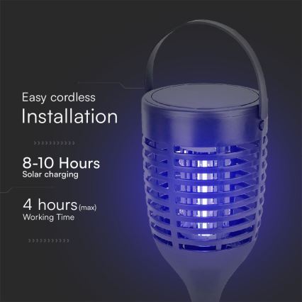 LED Saulės energijos vabzdžių gaudyklė 3in1 LED/1,3W/3,7V IP24 20 mm 2200 mAh