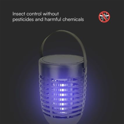 LED Saulės energijos vabzdžių gaudyklė 3in1 LED/1,3W/3,7V IP24 20 mm 2200 mAh