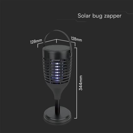 LED Saulės energijos vabzdžių gaudyklė 3in1 LED/1,3W/3,7V IP24 20 mm 2200 mAh