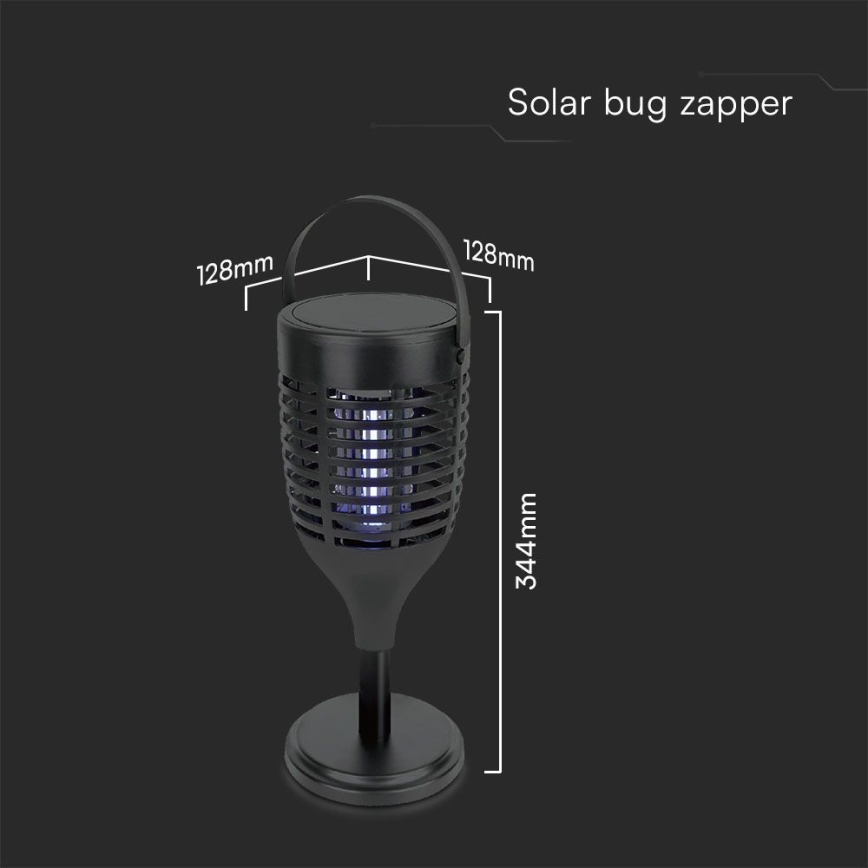 LED Saulės energijos vabzdžių gaudyklė 3in1 LED/1,3W/3,7V IP24 20 mm 2200 mAh