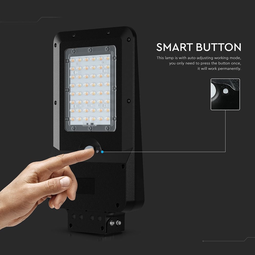 LED saulės gatvės šviestuvas su jutikliu LED/20W/7,4V IP65 5400 mAh