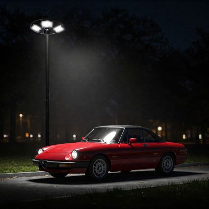 LED reguliuojama saulės gatvės lempa su jutikliu LED/22W/6V 18000 mAh 6500K IP65 juoda + nuotolinis valdymas