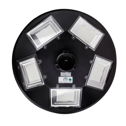 LED reguliuojama saulės gatvės lempa su jutikliu LED/22W/6V 18000 mAh 6500K IP65 juoda + nuotolinis valdymas