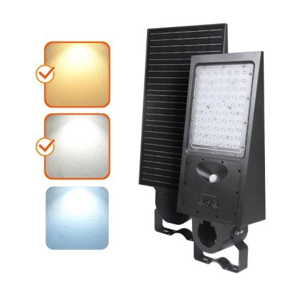 Reguliuojamas LED saulės gatvės šviestuvas su jutikliu STREET LED/30W/9,6V 3000/4000K 6000 mAh IP65 + nuotolinis valdymas