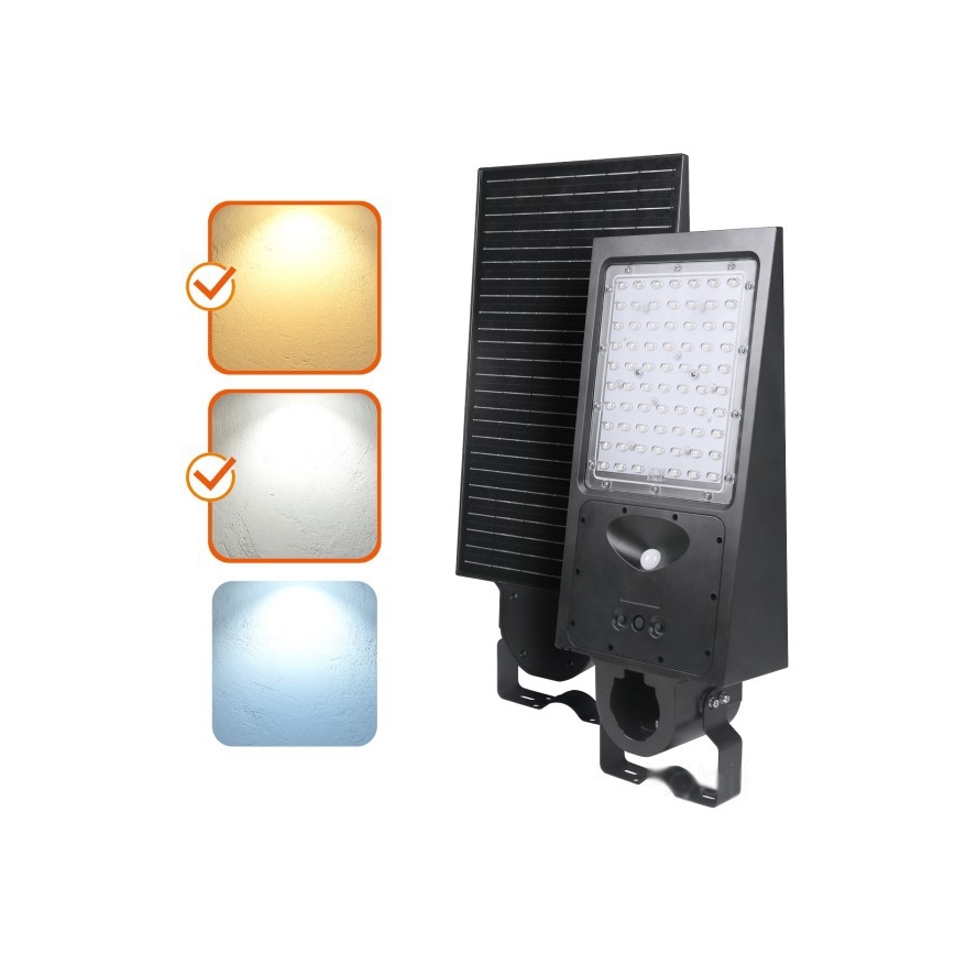 Reguliuojamas LED saulės gatvės šviestuvas su jutikliu STREET LED/30W/9,6V 3000/4000K 6000 mAh IP65 + nuotolinis valdymas