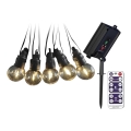 LED Saulės girlianda 10xLED/0,5/4,5V 12 m 3000K IP44 1200 mAh + nuotolinis valdymas