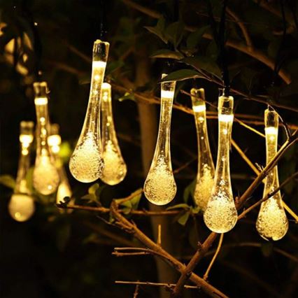LED Saulės girlianda su aušros jutikliu 20xLED/0,72W/1,2V 600 mAh 4,7m IP44