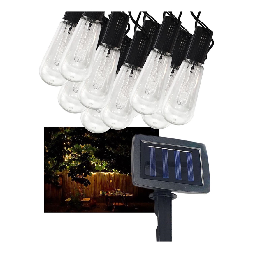 LED Saulės lauko grandinė 10xLED/1,2V 300 mAh 2,2 m IP44