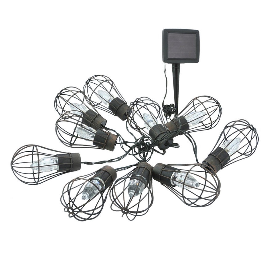 LED Saulės lauko grandinė 10xLED/1,2V 300 mAh 3,8 m IP44