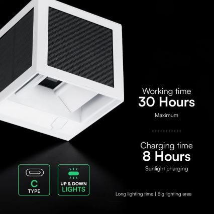 LED saulės sieninis šviestuvas su jutikliu LED/9W/3,7V 3000/4000/6000K IP65 2600 mAh baltas