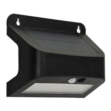 LED saulės lauko sieninis šviestuvas su jutikliu SOLTO LED/6W/3,7V 4000K IP54 2400 mAh juodas