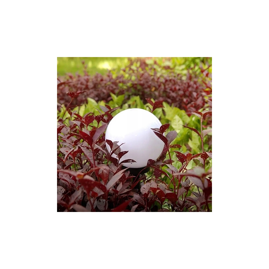 LED saulės lempa, 1,2 V, 6500 K, 200 mAh, skersmuo 10 cm, IP44, balta/juoda