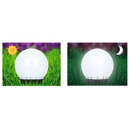 LED saulės lempa, 1,2 V, 6500 K, 200 mAh, skersmuo 10 cm, IP44, balta/juoda