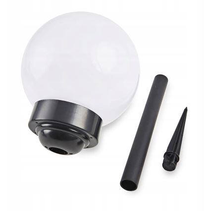 LED saulės lempa, 1,2 V, 6500 K, 200 mAh, skersmuo 10 cm, IP44, balta/juoda