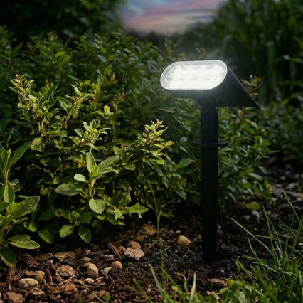 LED saulės lempa 2 viename LED/3,7V 1200 mAh IP54 juoda