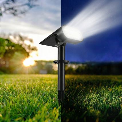 LED saulės lempa 2 viename LED/3,7V 1200 mAh IP54 juoda