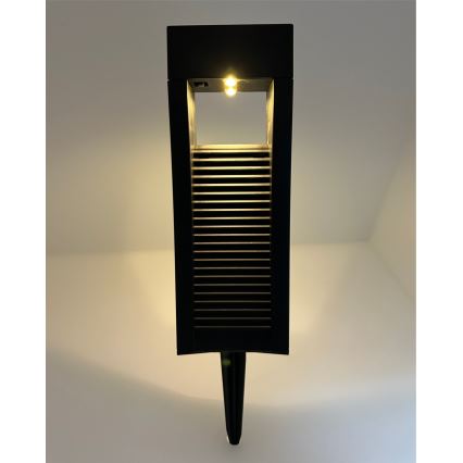 LED saulės lempa 2xLED/1,2V 200 mAh IP44 juoda