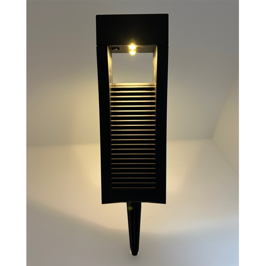 LED saulės lempa 2xLED/1,2V 200 mAh IP44 juoda