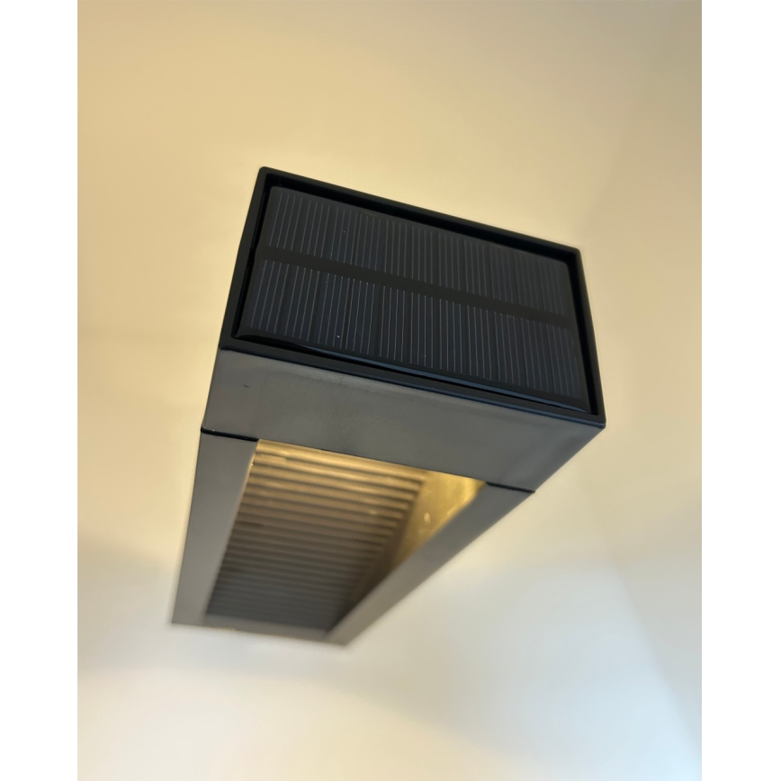LED saulės lempa 2xLED/1,2V 200 mAh IP44 juoda