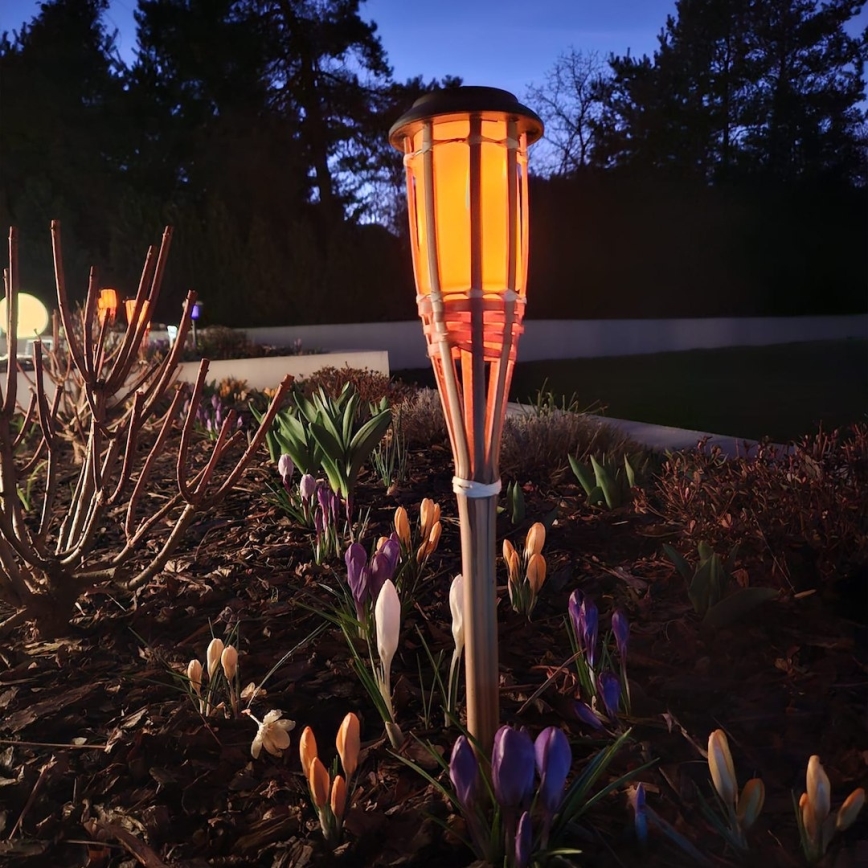 LED saulės lempa BAMBOO LED/1,2V 150 mAh 1800K 56 cm IP44 smėlinė